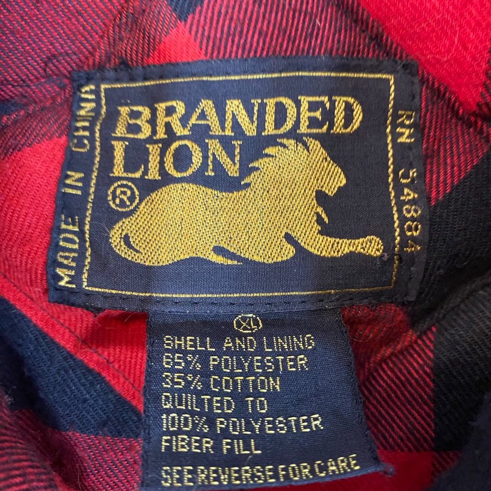 Branded Lion Black & Red Plaid Quilted Zip Front Vest NWOT Women's Size XL - Picture 4 of 14